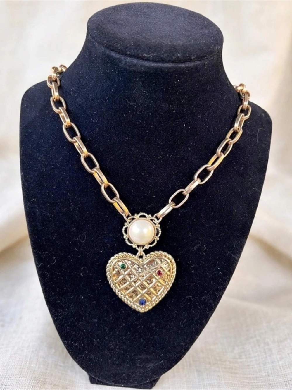 Cabi Gold Heart Pendant Chain Necklace